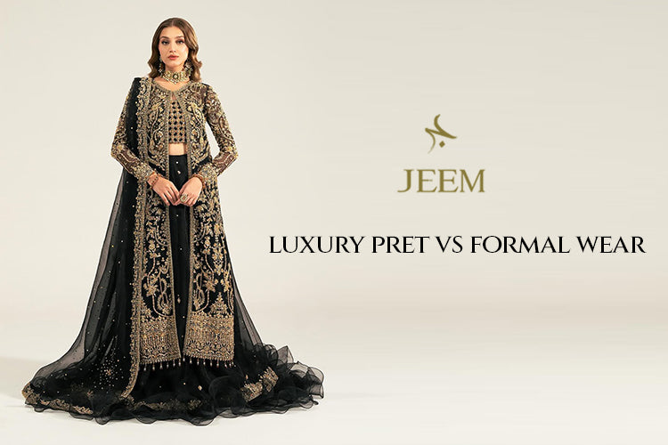 luxury pret dresses Luxury Pret Embroidered Chiffon 3pc Gown JC24-1