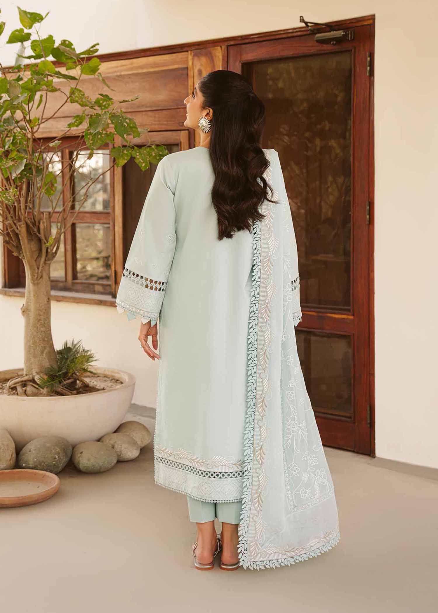 3 PIECE EMBROIDERED SUBLIME BLUE -JEEM