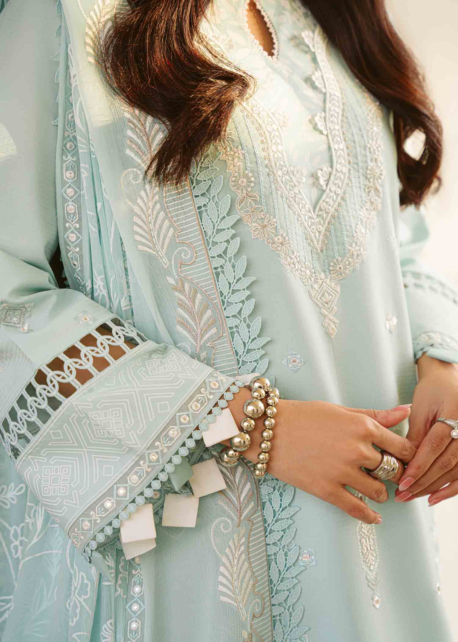 3 PIECE EMBROIDERED SUBLIME BLUE -JEEM