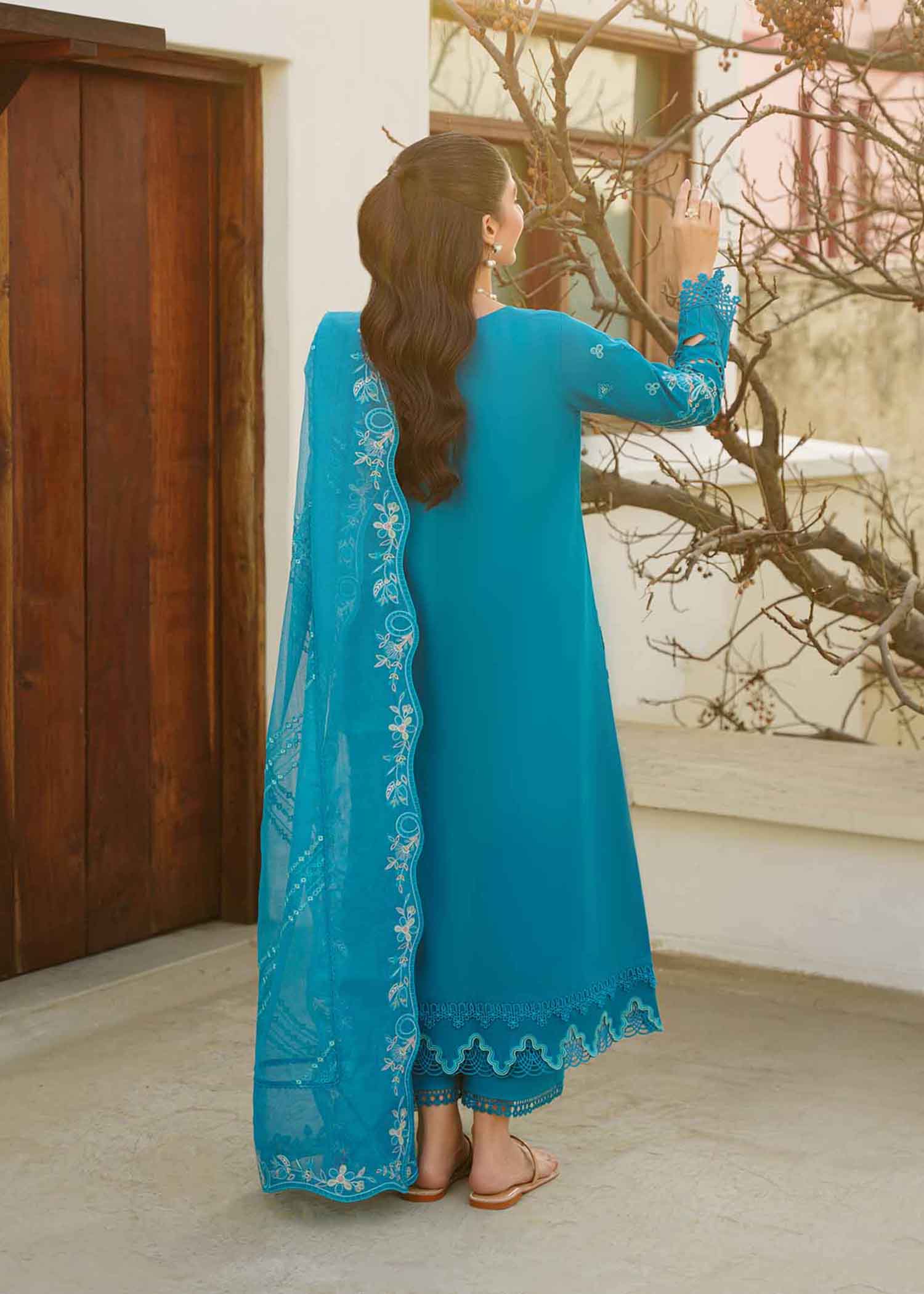 3 PIECE EMBROIDERED PACIFIC BLUE -JEEM