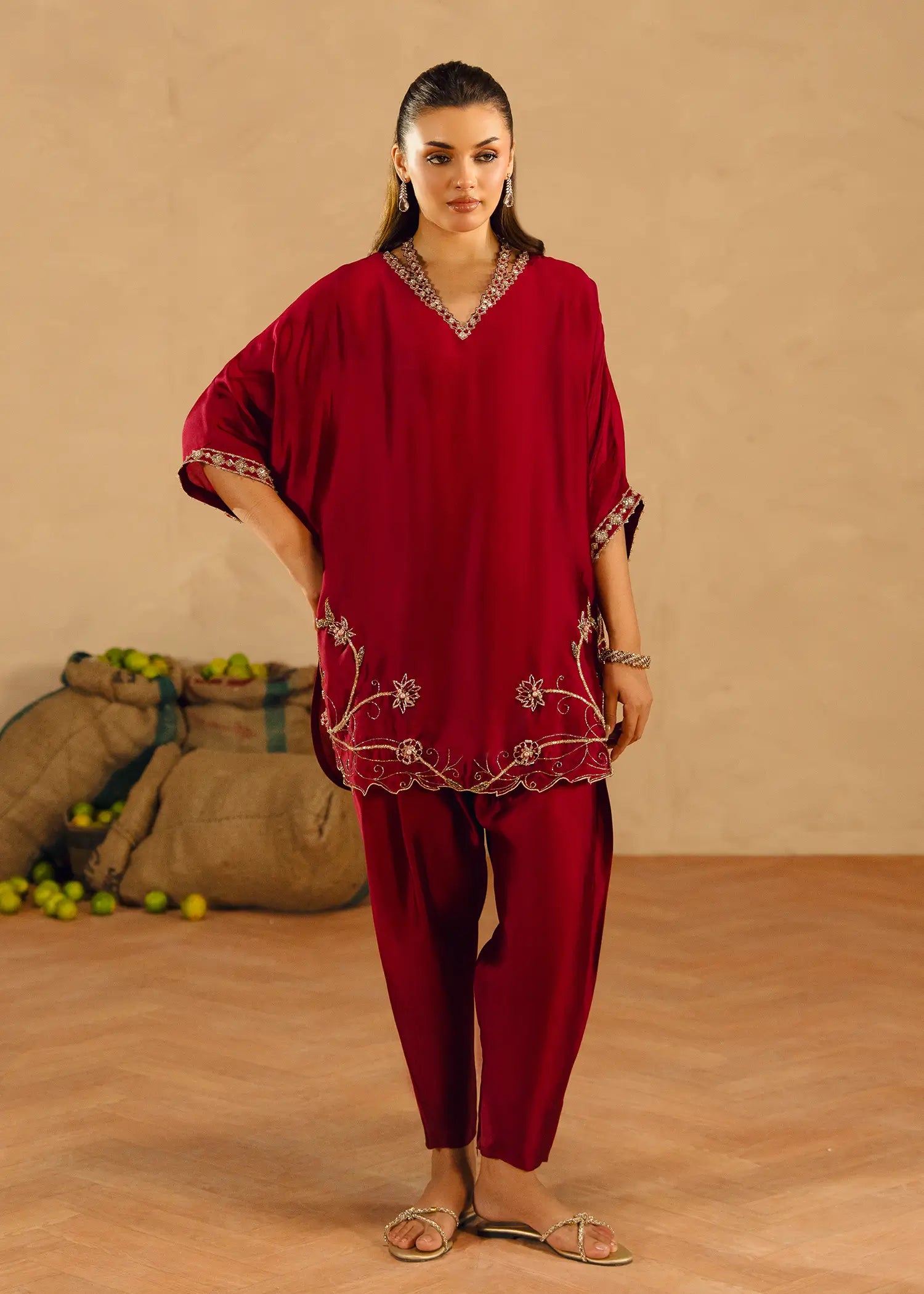 Elara Azure Embroidered