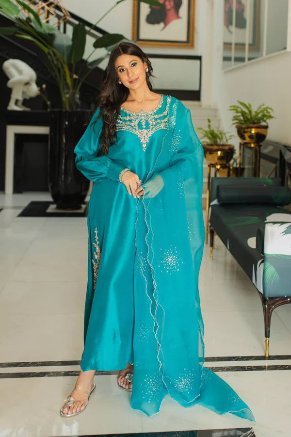 anna teal dress