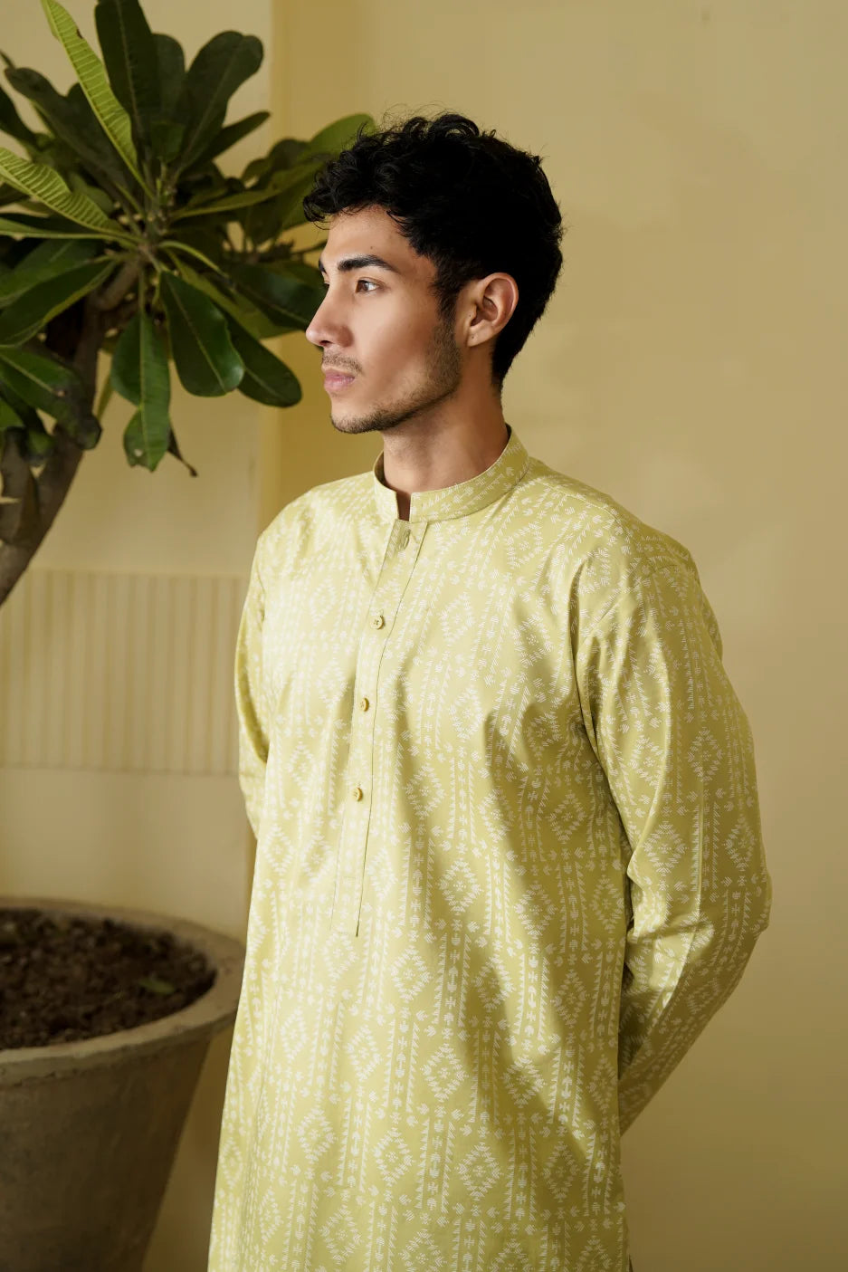 aztec mehndi green dress for man