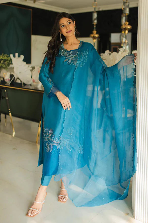 azure teal dress