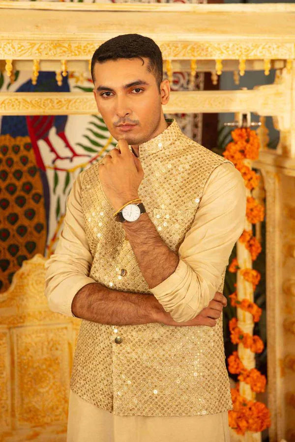 beige wedding oceanal outfit for mens