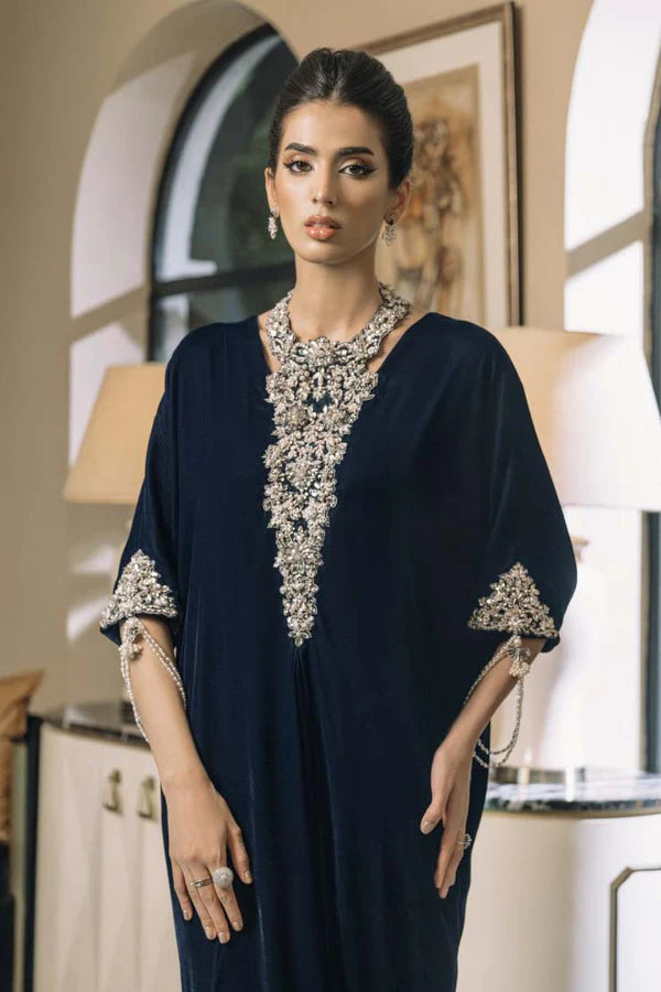 janet blue velvet dress