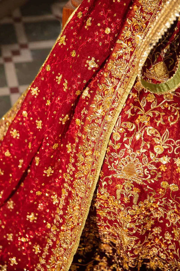 red wedding dress