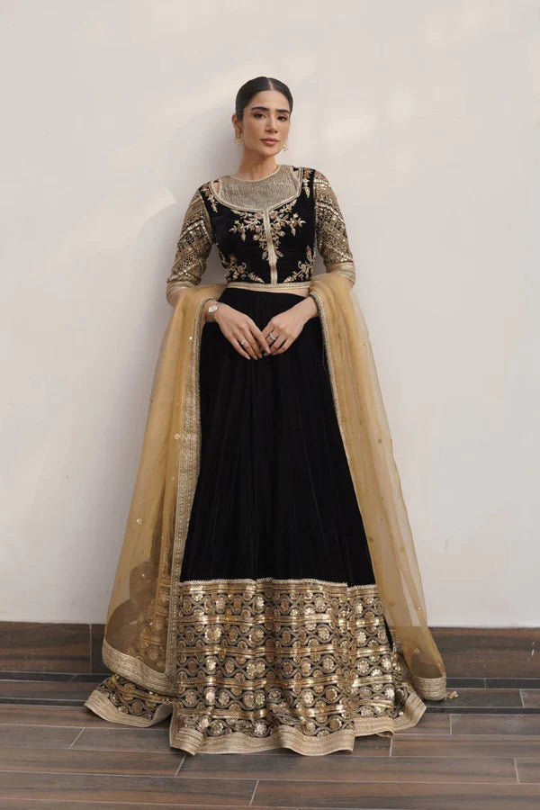 velvet lehnga choli dress for females