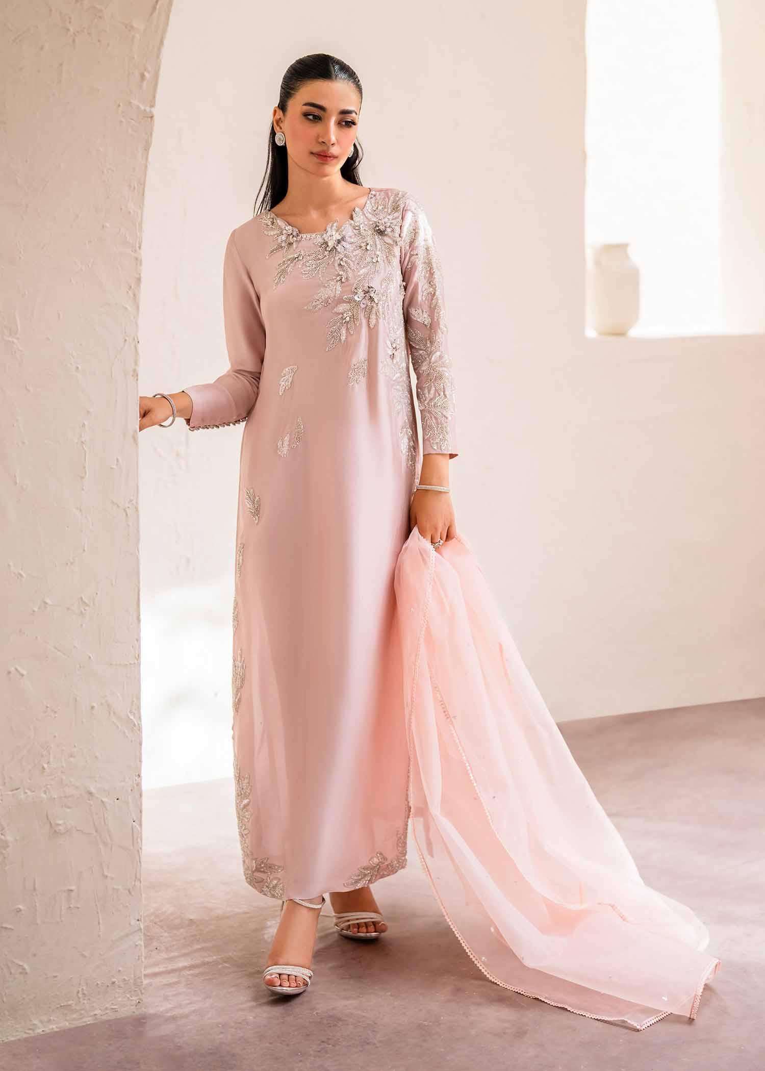 Dazzle Pink Luxury Dress For Women