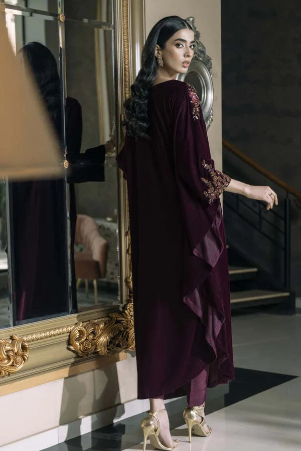 burgundy gem dress for woman