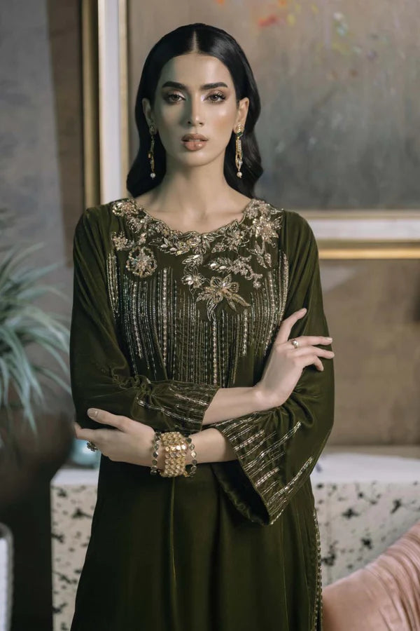 green moss female dress