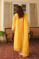 mimosa mustard stitched lawn for woman