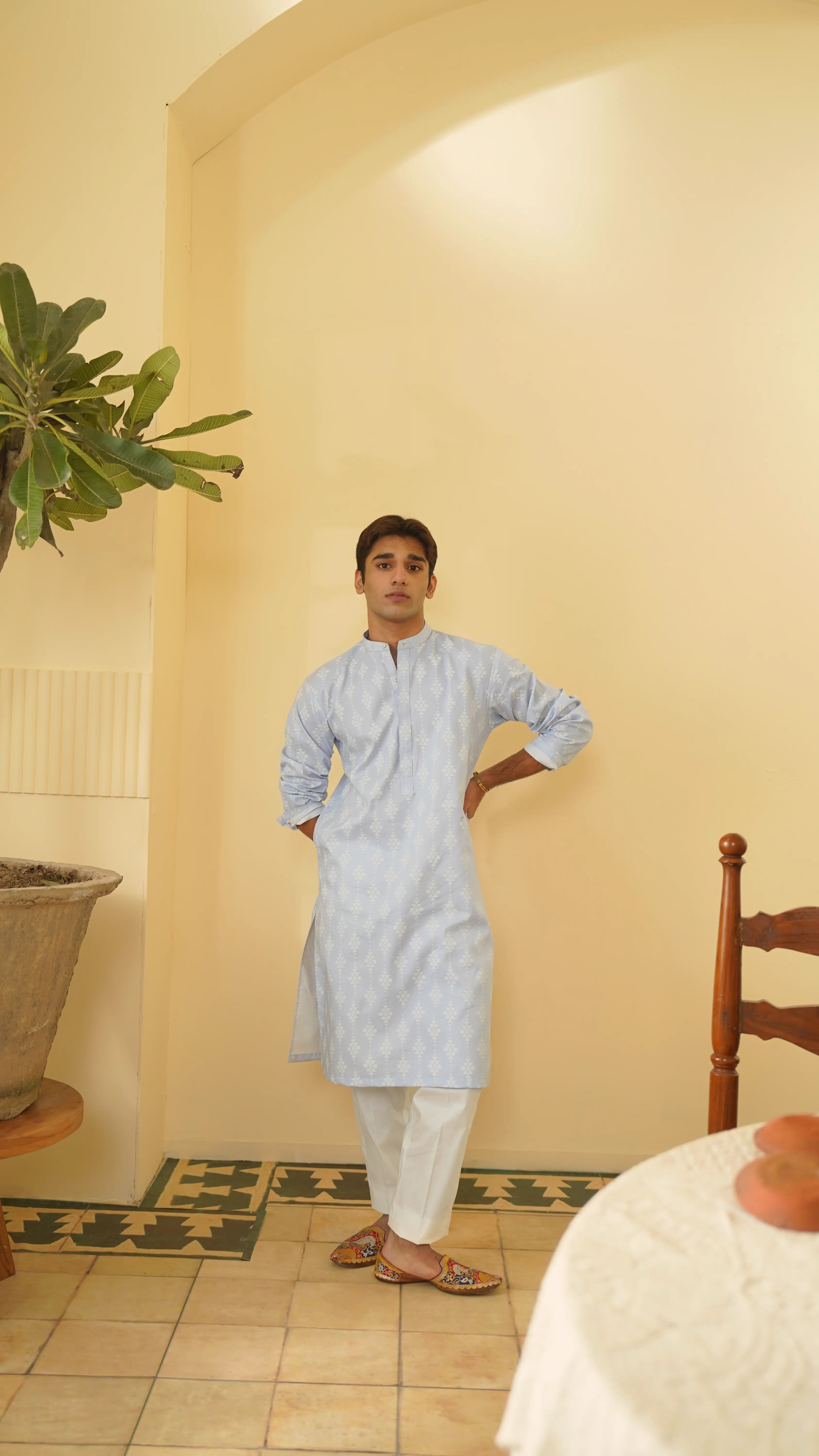 sefar blue lawn suit for mens