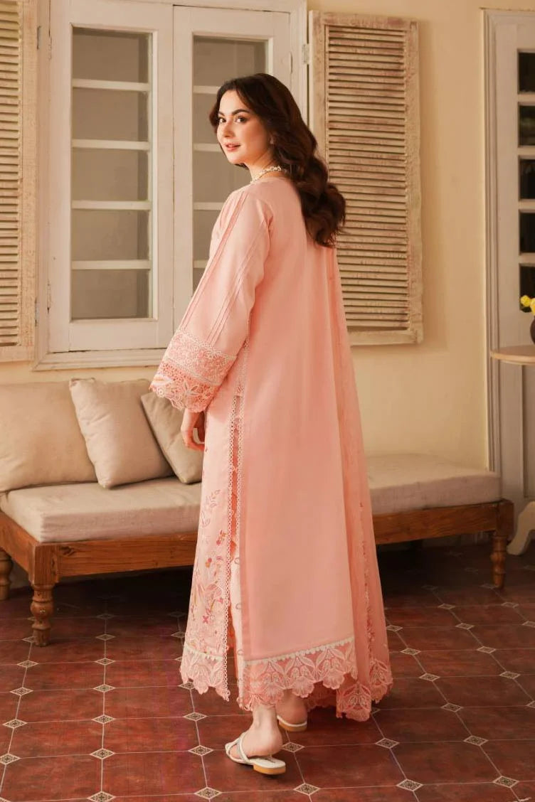 sicly pink stitched lawn for women